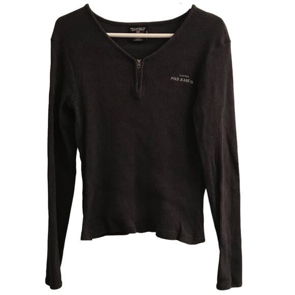 Polo Ralph Lauren Sweaters - Polo Jeans Co. Ralph Lauren Dark Gray 1/4 Zip Sweater Size Large